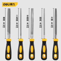 得力(deli)锉刀中齿挫扁锉 方锉半圆锉圆锉三角锉木工打磨工具平板锉硬木锉子锉 DL352125中齿挫5件套12