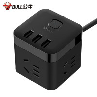 公牛魔方智能USB插座 插线板 /插排/排插/接线板/拖线板 GN-U303H 黑色魔方USB插座全长1.5米