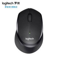 罗技(Logitech)B330 轻音鼠标 无线鼠标 办公鼠标 右手鼠标 带无线 微型接收器 黑色XZ