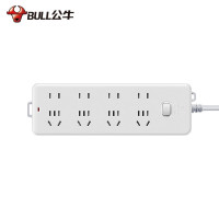 公牛插座 基础蓝白款 多孔长线多功能电插板 分控开关拖线板 6位 [八位总控3米]GN-403