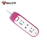公牛(BULL)GN-W1120 插座 插线板 插排 玫红 3位 总控1.8米