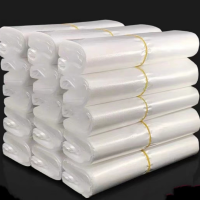 固成塑料袋白色食品袋商品袋 商用透明袋子打袋方便袋背心袋26*38cm 公差±3cm(50只/包)(单位:包)