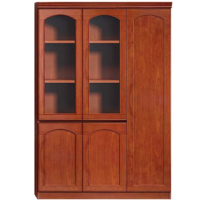 鸿业盛大HY-1208长1200*宽400*高2000mm(±10mm)文件柜 木质储物柜带玻璃门