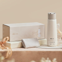 小熊(Bear)ZDH-C04X1烧水杯 便携式烧水壶 旅行电热水杯水壶 家用迷你电热水壶双层不锈钢抽真空多段 保温