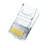 中云智创超六类水晶头非屏蔽3U镀金 RJ45-8P8C网络水晶头 100只/包