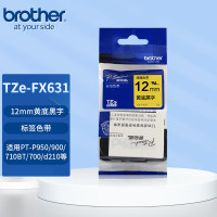 兄弟(brother) TZe-FX631标签机色带 12mm 黄底黑字