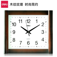 得力(deli)9007 仿木纹 挂钟34.4*30cm土棕(单位:只)