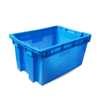 安赛瑞(SAFEWARE)错位可套叠周转箱(2个装)翻转可套叠堆叠镂空周转箱 蓝色 630×420×315mm YX