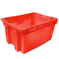 安赛瑞(SAFEWARE)错位可套叠周转箱(2个装)翻转可套叠堆叠镂空周转箱 黄色 630×420×315mm YX