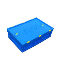 安赛瑞(SAFEWARE)可折叠镂空周转筐 PP材质 60×40×19cm 承重30kg 含盖子 YX