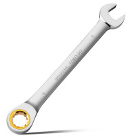 得力(deli) 镜面两用棘轮快扳90齿(银)22mm