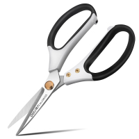 得力(deli) 强力工业剪_SK5镀铬刃口(银)9.5