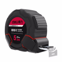 得力(deli) 钢卷尺自锁尼龙覆膜Ⅰ级(红)5mx19mm