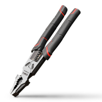 得力(deli) 多功能钢丝钳省力型高寿命铬钒钢带剥线(红)8