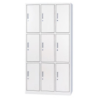 仓迪 九门更衣柜 CD-067 员工储物柜带锁铁皮柜鞋柜多门碗柜宿舍柜子存包柜1800X900X390mm