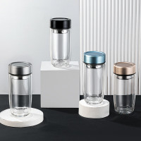 富光(FUGUANG)逸青双层玻璃杯商务办公杯泡茶杯 黑色 G2132-SH-400