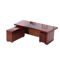 鑫智创 1.8米班台含侧柜 主管桌经理桌办公桌贴木皮油漆 1800*900*760mm