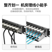 绿联 24空口配线架 六类超五千兆万兆网络RJ45接口工程通用模块带屏蔽理线器 配线架屏蔽款 80448