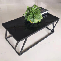宏七家具 HQ-300# 长茶几 钢化玻璃金属脚架 1200*600*450mm(公差±20mm) 黑色