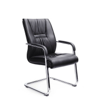 仓迪 CD-561 办公家具办公椅会议椅皮椅弓形黑色皮椅