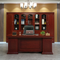 仓迪 CD-3999 老板桌实木贴皮油漆大班台老板桌办公桌主管桌经理桌总裁桌2.2米