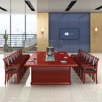 仓迪 CD-14499 大型会议桌长条桌实木贴皮简约洽谈桌 6米