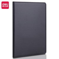 得力(deli)7902会议记事本日记本笔记本子文具32K80张商务经典皮面本办公用品 黑