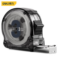 得力(deli)透明钢卷尺盒尺伸缩尺拉尺透明碳钢芯材钢卷尺 DL270316T透明钢卷尺3mx16mm