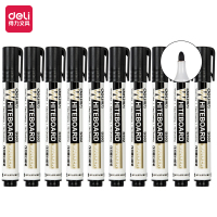 得力(deli)DL-S502 可加墨白板笔 可擦易擦 办公会议教学用 10支/盒黑色