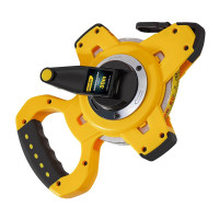 得力 deli 3倍速塑壳架式皮卷尺 工地施工测量塑壳皮卷尺 手提式卷尺 钢卷尺100mx12.5mm DL98100B