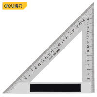 得力(deli) 铝压铸钢三角尺直角尺木工钢板尺加厚45度钢板尺200mm DL303200