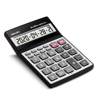 得力(deli)水晶按键12位语音计算器 亚克力面板语音计算机 学生/办公口算 银色1526ES