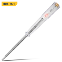 得力工具DL8002G测电笔氖灯醋酸柄(透明)0-250V AC190m