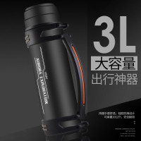 富光保温壶家用水壶304不锈钢便携超大容量旅行壶 黑色YS8806-2200