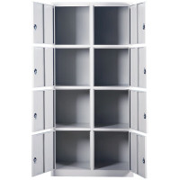 仓迪 CD-066H加厚八门更衣柜员工储物柜带锁铁皮柜鞋柜多门碗柜宿舍柜子存包柜1800X850X420mm