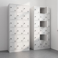仓迪 CD-071H加厚十八门更衣柜员工储物柜带锁铁皮柜鞋柜多门碗柜宿舍柜子存包柜1800X900X350mm