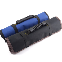 册宣 CXyl-137 多功能卷筒式工具包 插袋水电工家电维修帆布手提收纳包 耐磨卷筒式电工袋 蓝色