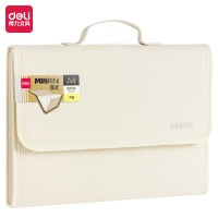 得力(deli) PM701-7 A4/7格竖版布质风琴包 文件资料手提包资料册 试卷收纳