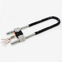 三环 玻璃门锁U型锁双门防盗锁推拉门店面锁环形商铺加长U锁 872-黑