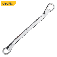 得力 DL33218 17*19mm镜面双梅花扳手铬钒钢(银) 单个