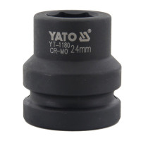 易尔拓 YATO YT-1180 铬钼钢气动风动套筒1六角24-50mm大风炮重型轮胎短套头24mm 单个