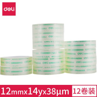 得力 30011 12mmX14yX38um 透明小卷胶带 单位:卷