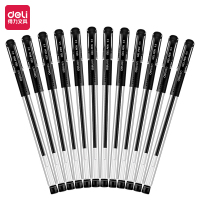 得力 6600ES 0.5mm经典办公子弹头中性笔(12只/盒) 黑色