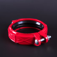 册宣消防沟槽管件抱箍刚性连接 消防沟槽卡箍含胶圈螺栓DN159 102KG