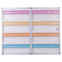 得力(deli)50802 96位铝合金钥匙管理箱 钥匙整理收纳柜 银色(全国)