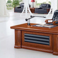 颂泰HK/B-3720班台含侧柜办公桌主管桌经理桌贴实木木皮油漆胡桃色/红檀色 //