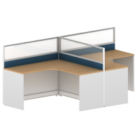 国景P-LZ-28T2两人位屏风卡座职员办公桌//