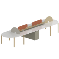 国景G-F-GC54四人位办公桌员工位双人位职员桌屏风卡座财务桌//