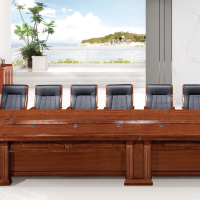 颂泰 HK/D-8048 会议桌长桌贴实木皮会议台油漆 胡桃色/红檀色 //