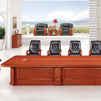 颂泰 HK/D-8580 会议桌长桌贴实木皮会议台油漆 胡桃色/红檀色 //
